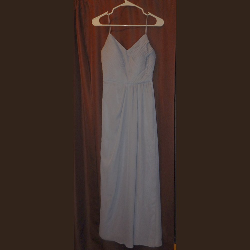 Weddington Way Gray Chiffon Bridesmaid Dress With Pockets